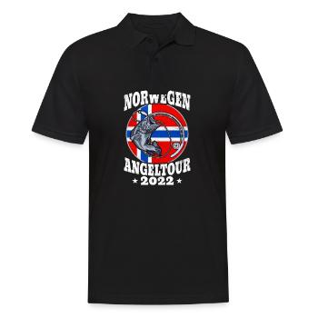 Norwegen Angeltour 2022 Angeln in Norwegen - Männer Poloshirt - Schwarz - Vorne - Kai (181cm)
