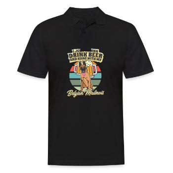 Drink Beer And Hang With My Belgian Malinois - Men's Polo Shirt - black - Front - Kai (181cm)