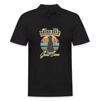 Drink Beer And Hang With My Great Dane - Männer Poloshirt - Schwarz - Vorne - Kai (181cm)