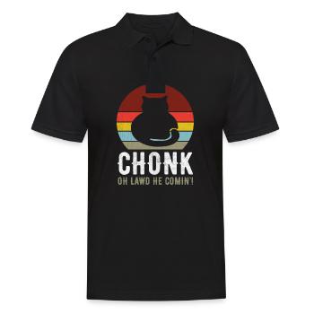 Chonk Cat Drôle Chat Mème Chat Papa Chat Maman - Polo Homme - noir - Devant - Kai (181cm)