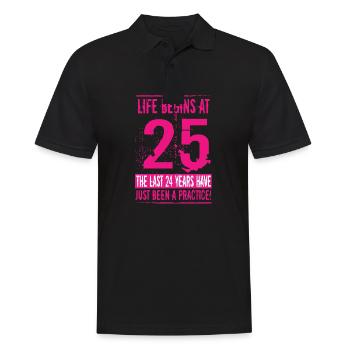 25 Geburtstag Frau - Männer Poloshirt - Schwarz - Vorne - Kai (181cm)