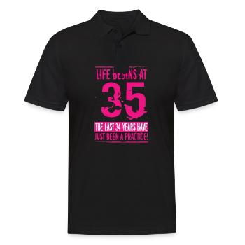 35 Anniversaire Femme - Polo Homme - noir - Devant - Kai (181cm)