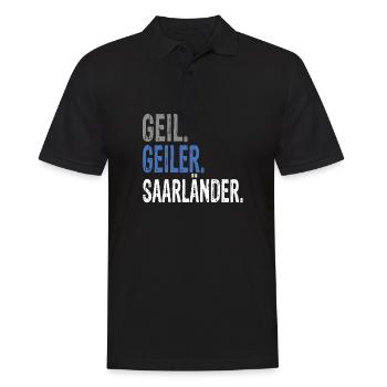 Geil Geiler Saarländer - Männer Poloshirt - Schwarz - Vorne - Kai (181cm)
