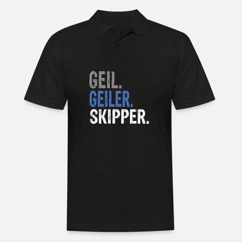 Geil Geiler Skipper - Männer Poloshirt - Schwarz