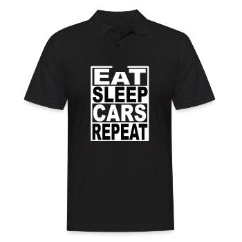 Eat Sleep Cars Repeat - Men's Polo Shirt - black - Front - Kai (181cm)