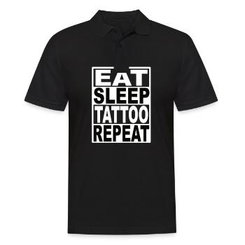 Manger le tatouage de sommeil Répéter - Polo Homme - noir - Devant - Kai (181cm)