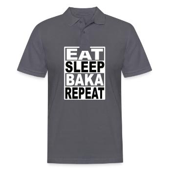 Eat Sleep Baka Repeat - Men's Polo Shirt - charcoal grey - Front - Nico (186cm)