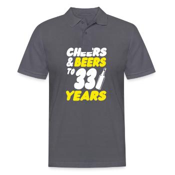 33 Geburtstag - Männer Poloshirt - Anthrazit - Vorne - Nico (186cm)
