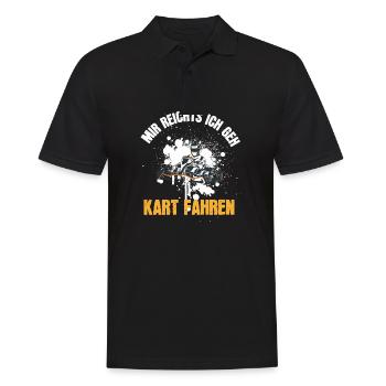 GoKart Rennkart Kart Rennfahrer Motorsport Karting - Männer Poloshirt - Schwarz - Vorne - Kai (181cm)