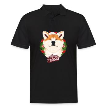 Akita Inu Amant I Joyeux Noël Akita Inu - Polo Homme - noir - Devant - Kai (181cm)
