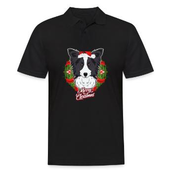 Border Collie Lover I Merry Christmas Border - Men's Polo Shirt - black - Front - Kai (181cm)