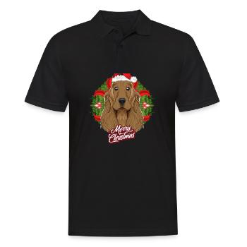 Cocker Épagneul Amant I Joyeux Noël Cocker - Polo Homme - noir - Devant - Kai (181cm)