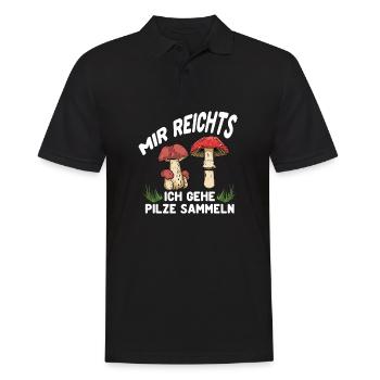 Ich gehe Pilze Sammeln - Männer Poloshirt - Schwarz - Vorne - Kai (181cm)