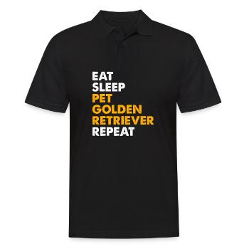 Eat Sleep Pet Golden Retriever Replay - Men's Polo Shirt - black - Front - Kai (181cm)