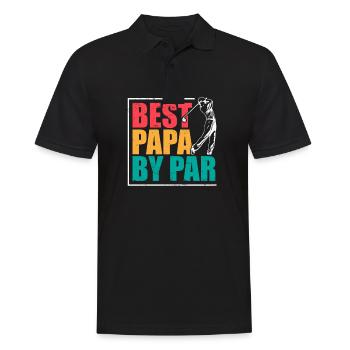 Golf Lover Papa I Dad Father I Best Papa By Par - Männer Poloshirt - Schwarz - Vorne - Kai (181cm)