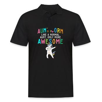 Tante Licorne Aunticorn comme une tante normale seulement - Polo Homme - noir - Devant - Kai (181cm)