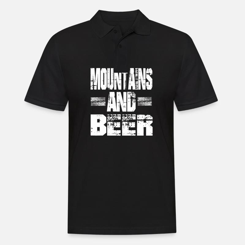Berge und Bier - Männer Poloshirt - Schwarz