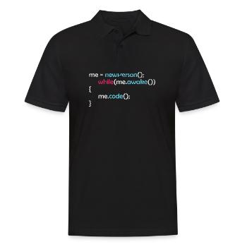 Alors réveillé je code drôle dire cadeau - Polo Homme - noir - Devant - Kai (181cm)