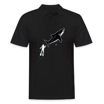 Diving with whale shark - Men's Polo Shirt - black - Front - Kai (181cm)
