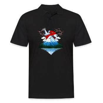 Japanse Mountain Cranes - Men's Polo Shirt - black - Front - Kai (181cm)