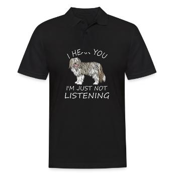 Bearded Collie - Männer Poloshirt - Schwarz - Vorne - Kai (181cm)