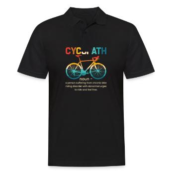 Radfahren Substantiv Cycopath, Mountainbike Fahren - Männer Poloshirt - Schwarz - Vorne - Kai (181cm)