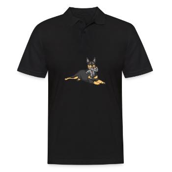 Animal en peluche Kelpie australien - Polo Homme - noir - Devant - Kai (181cm)