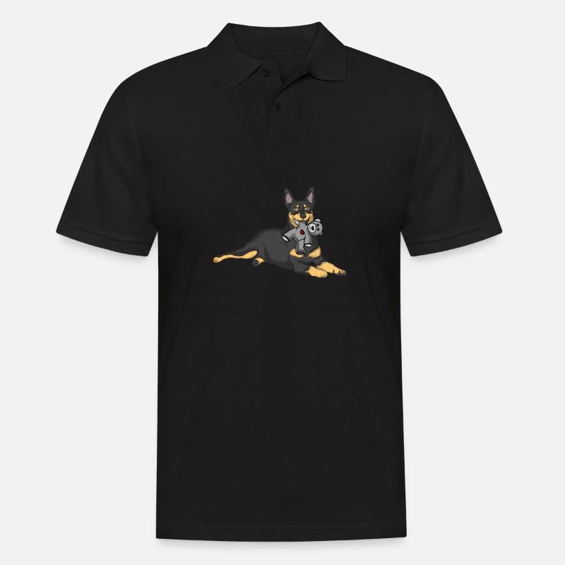 Australian Kelpie Stofftier - Männer Poloshirt - Schwarz