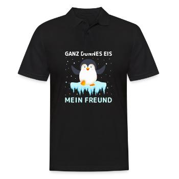 Ganz dünnes Eis mein Freund - Männer Poloshirt - Schwarz - Vorne - Kai (181cm)