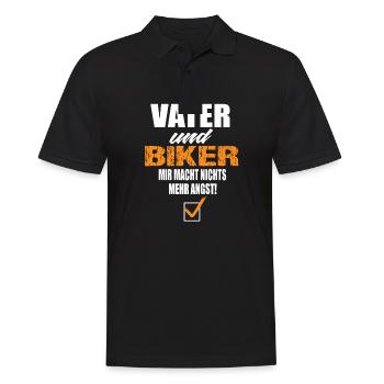 Vater und Biker Mir Macht Nichts Mehr Angst - Männer Poloshirt - Schwarz - Vorne - Kai (181cm)