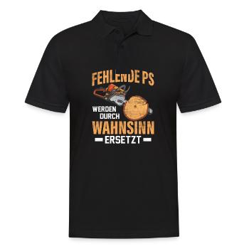 PS Motorsäge Holz Wald Förster - Männer Poloshirt - Schwarz - Vorne - Kai (181cm)
