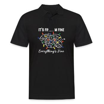 It's Fine I'm Fine Everything Is Fine Christmas Li - Männer Poloshirt - Schwarz - Vorne - Kai (181cm)