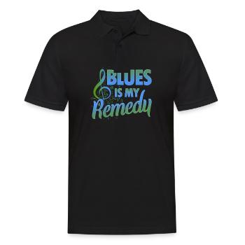 Le blues est mon remède - Polo Homme - noir - Devant - Kai (181cm)