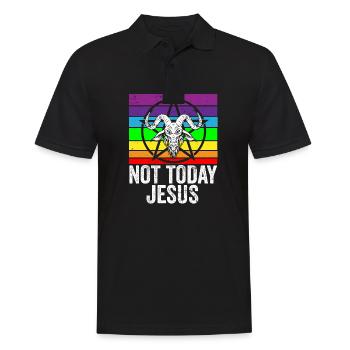 Satanism I Satanist I Satan Goat Rainbow I Not - Männer Poloshirt - Schwarz - Vorne - Kai (181cm)