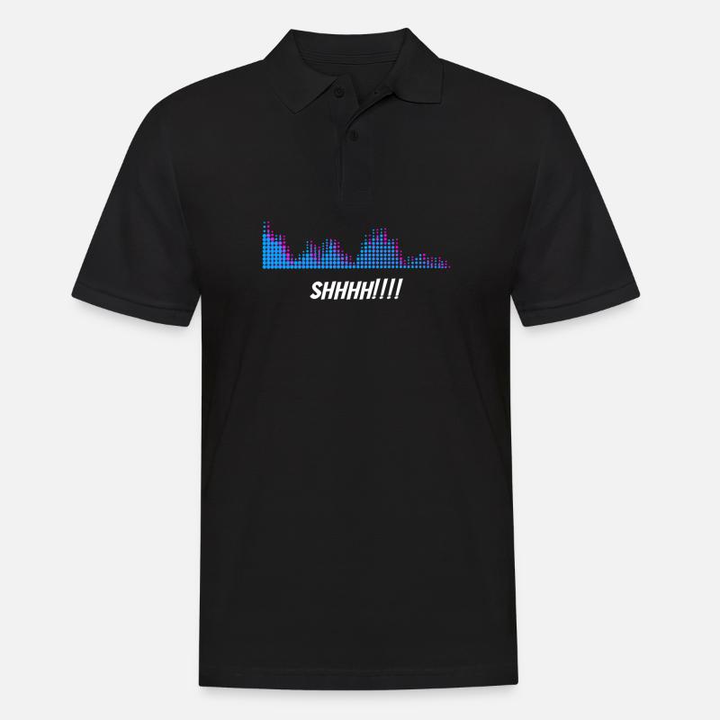 Tontechniker Shhhh - Männer Poloshirt - Schwarz