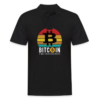 Bitcoin Time To Do Business - Männer Poloshirt - Schwarz - Vorne - Kai (181cm)