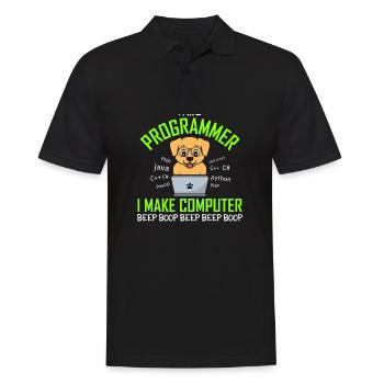 Je suis programmeur Je fais un bip d’ordinateur Boop Dog - Polo Homme - noir - Devant - Kai (181cm)