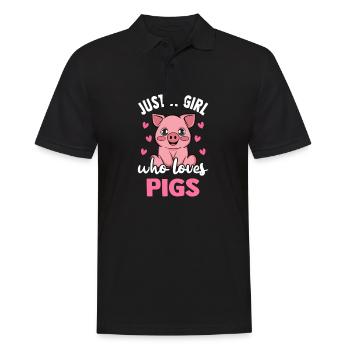I'm just a girl who loves Pigs - Männer Poloshirt - Schwarz - Vorne - Kai (181cm)