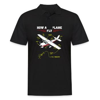 Modèle télécommandé d’avion RC Drôle de diagramme - Polo Homme - noir - Devant - Kai (181cm)