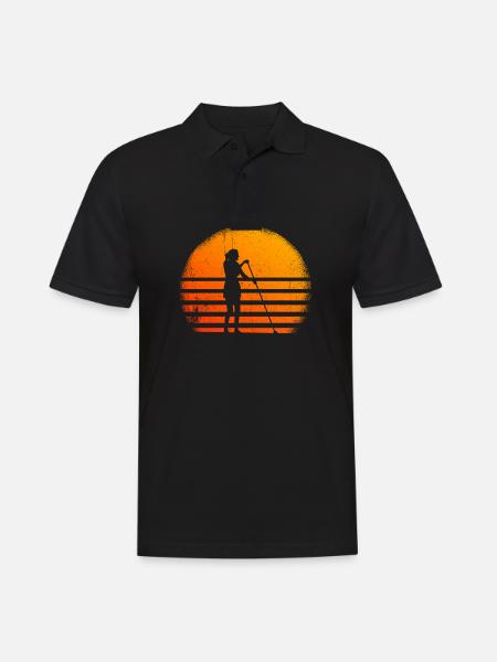Paddleboarding Sunset Paddleboarder - Men's Polo Shirt - black