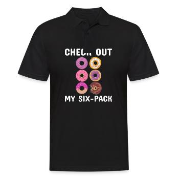 Check Out My Six Pack Donuts Funny Fitness Humor - Men's Polo Shirt - black - Front - Kai (181cm)