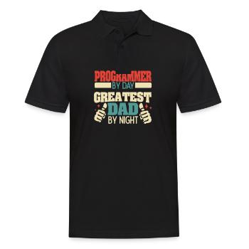 Programmer by day, greatest dad by night - Men's Polo Shirt - black - Front - Kai (181cm)