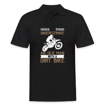 Never Underestimate An Old Man With A Dirt Bike - Männer Poloshirt - Schwarz - Vorne - Kai (181cm)