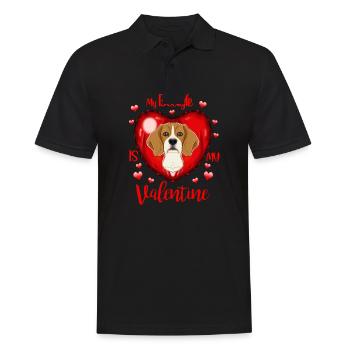 My Beagle Is My Valentine I Beagle - Männer Poloshirt - Schwarz - Vorne - Kai (181cm)