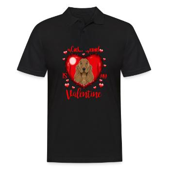 Mon cocker spaniel est mon valentine i cocker spaniel - Polo Homme - noir - Devant - Kai (181cm)