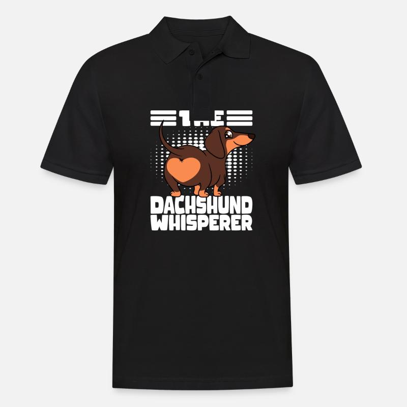 Dackel-Hintern Der Dackelflüsterer - Männer Poloshirt - Schwarz