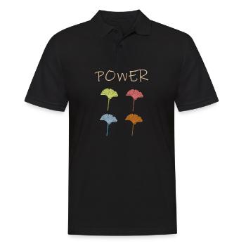 Ginkgo Ginkgobaum Ginkgoblatt Biloba Ginkgopflanze - Männer Poloshirt - Schwarz - Vorne - Kai (181cm)