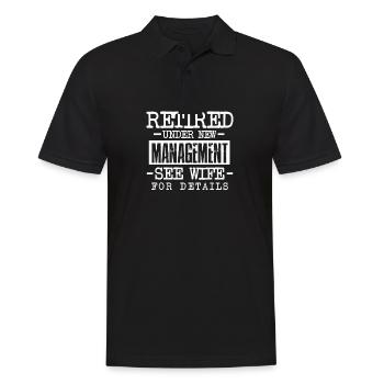 Im Ruhestand Unter Neuer Leitung Siehe Ehefrau Für - Männer Poloshirt - Schwarz - Vorne - Kai (181cm)