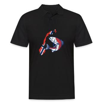 Voyage de pêche Pêche en Norvège - Polo Homme - noir - Devant - Kai (181cm)