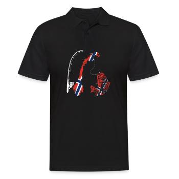 Norvège Fishing Tour Pêche - Polo Homme - noir - Devant - Kai (181cm)